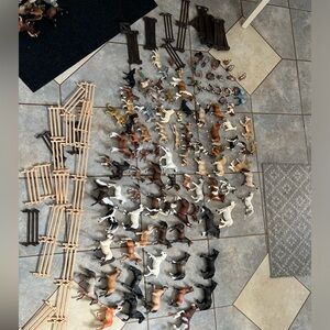 MASSIVE Schleich collectors lot 90 figures with extra fences and tack.